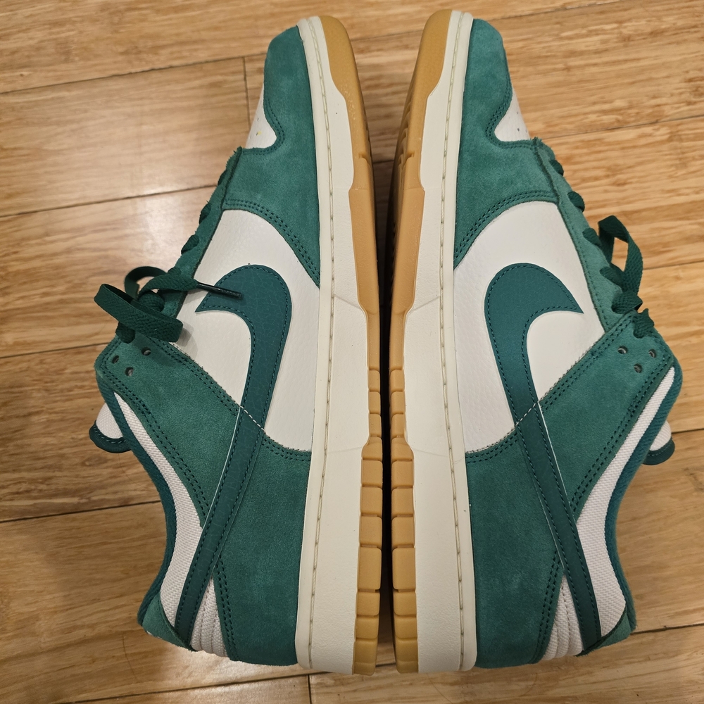 Nike Dunk Low Green White Suede Sneakers - Picture 4 of 10